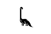 Diplodocus black icon, vector sign