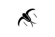 Swallow black icon, vector sign on