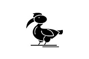 Pelican black icon, vector sign on