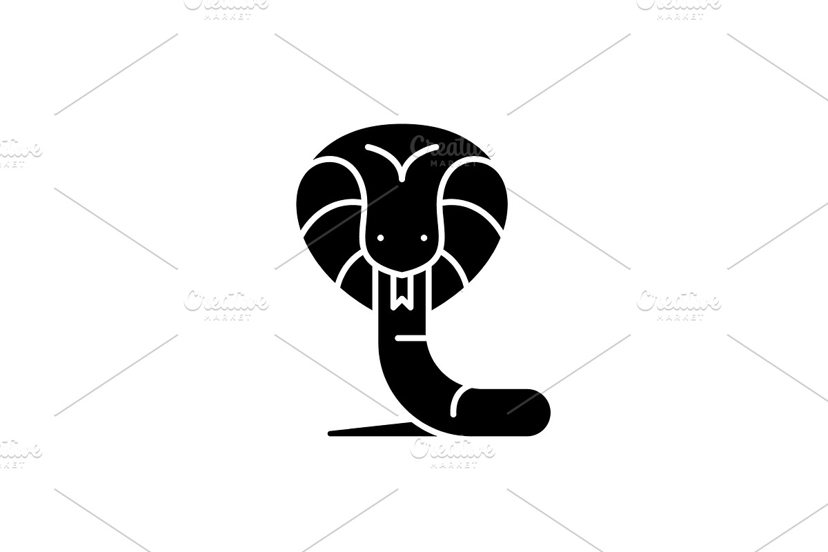 Boa black icon, vector sign on in Illustrations - product preview 8