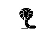 Boa black icon, vector sign on