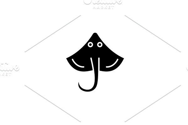 Stingray black icon, vector sign on