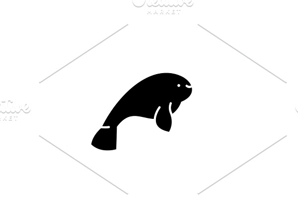 Beluga black icon, vector sign on