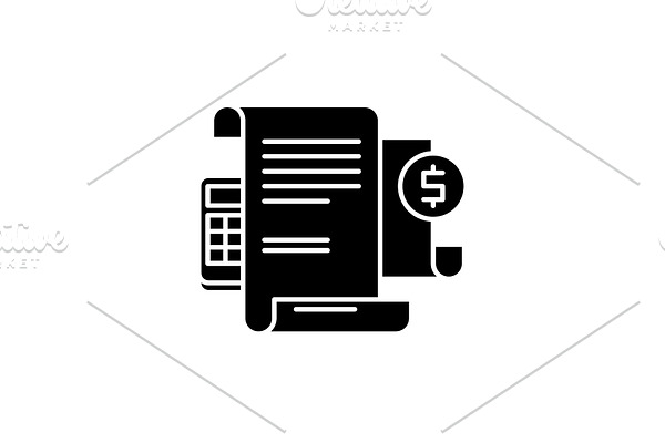 Financial instructions black icon