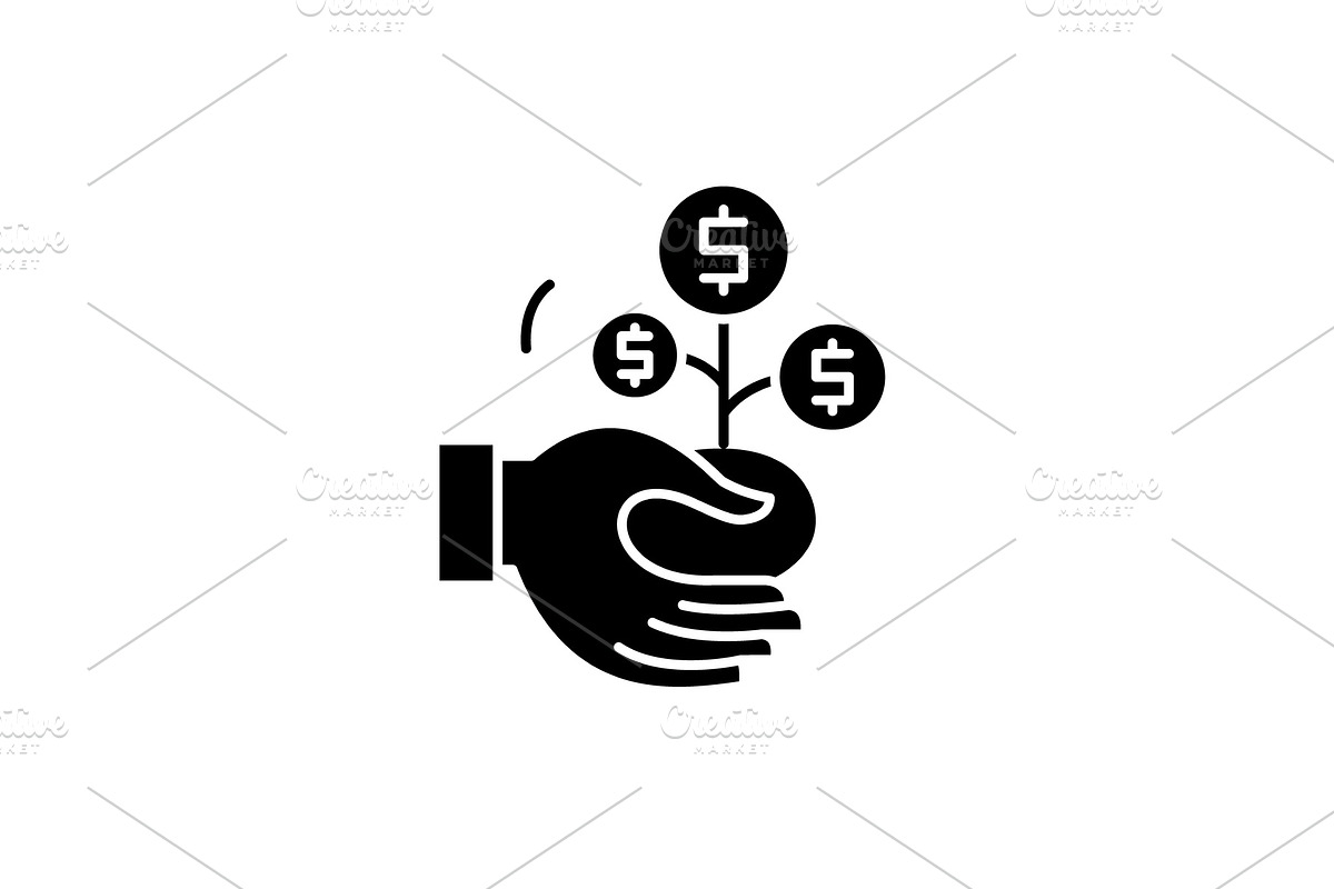 Co-financing black icon, vector sign in Illustrations - product preview 8