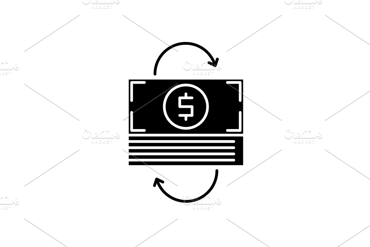 Refinancing black icon, vector sign in Illustrations - product preview 8