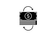 Refinancing black icon, vector sign