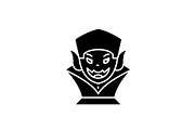 Vampire black icon, vector sign on