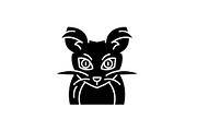 Monster mouse black icon, vector