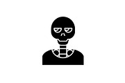 Skeleton black icon, vector sign on