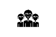 Office staff black icon, vector sign