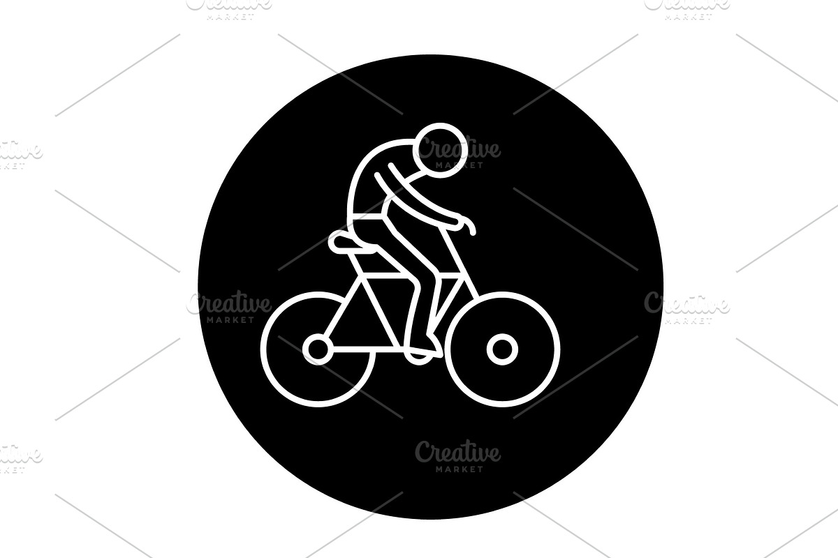 Bicycle race black icon, vector sign in Illustrations - product preview 8