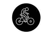 Bicycle race black icon, vector sign