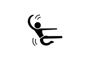 Karate man black icon, vector sign