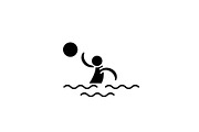 Water volleyball black icon, vector