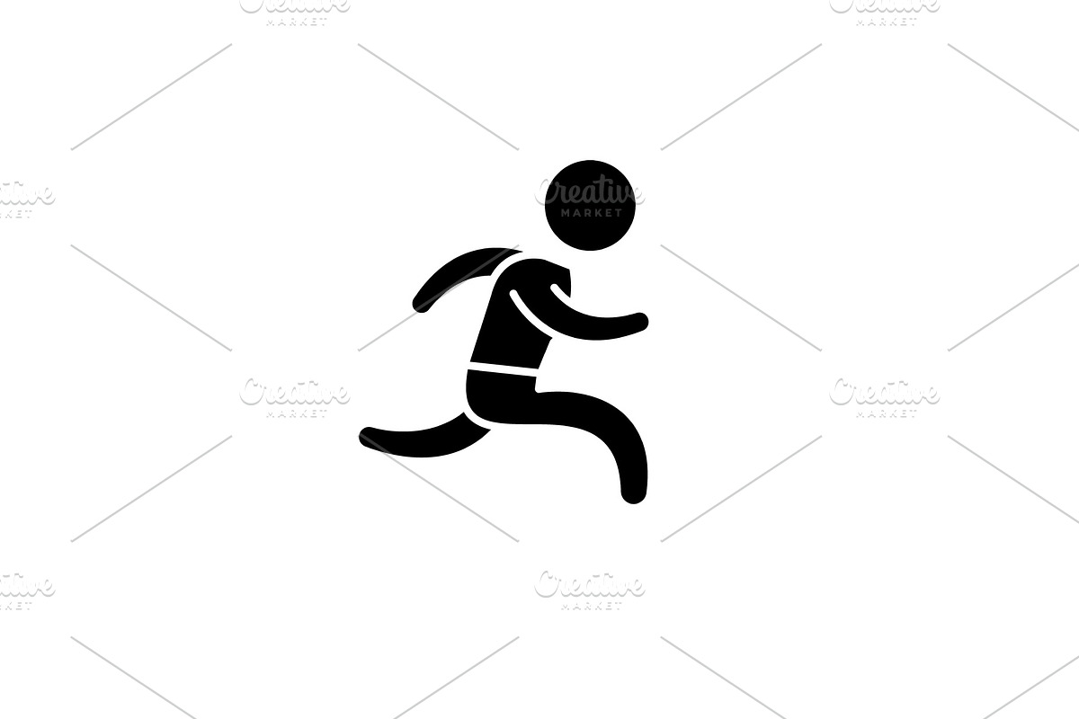 Run black icon, vector sign on in Illustrations - product preview 8