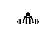 Exercises with a barbell black icon