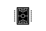 Table soccer play black icon, vector