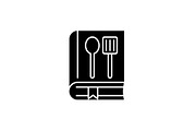 Cookbook black icon, vector sign on