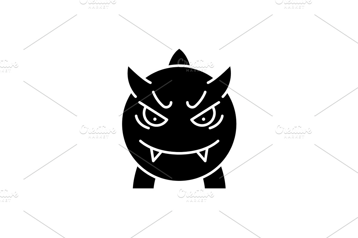 Cheerful vampire black icon, vector in Objects - product preview 8