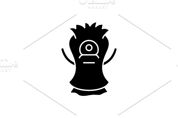 Cast black icon, vector sign on