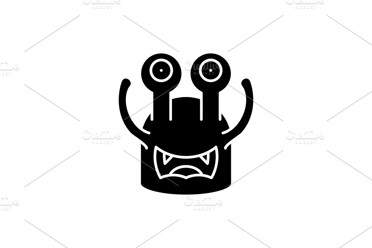 Toothy cast black icon, vector sign in Objects - product preview 8