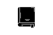 Archive book black icon, vector sign