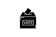 Vote black icon, vector sign on