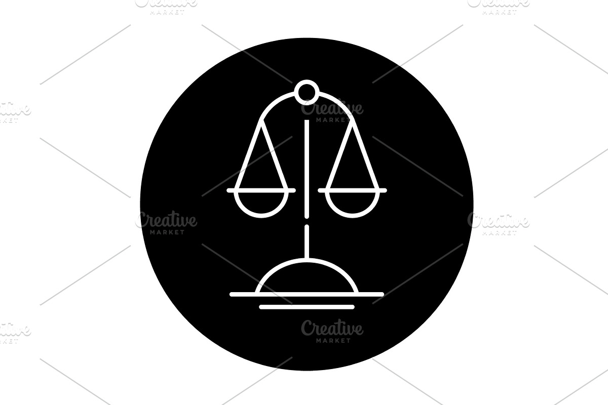 Scales of truth black icon, vector in Objects - product preview 8