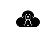 Cloud technologies system black icon