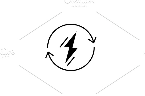 Power usage black icon, vector sign