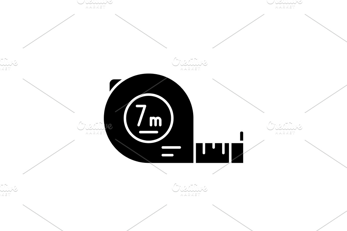 Yardstick black icon, vector sign on in Objects - product preview 8