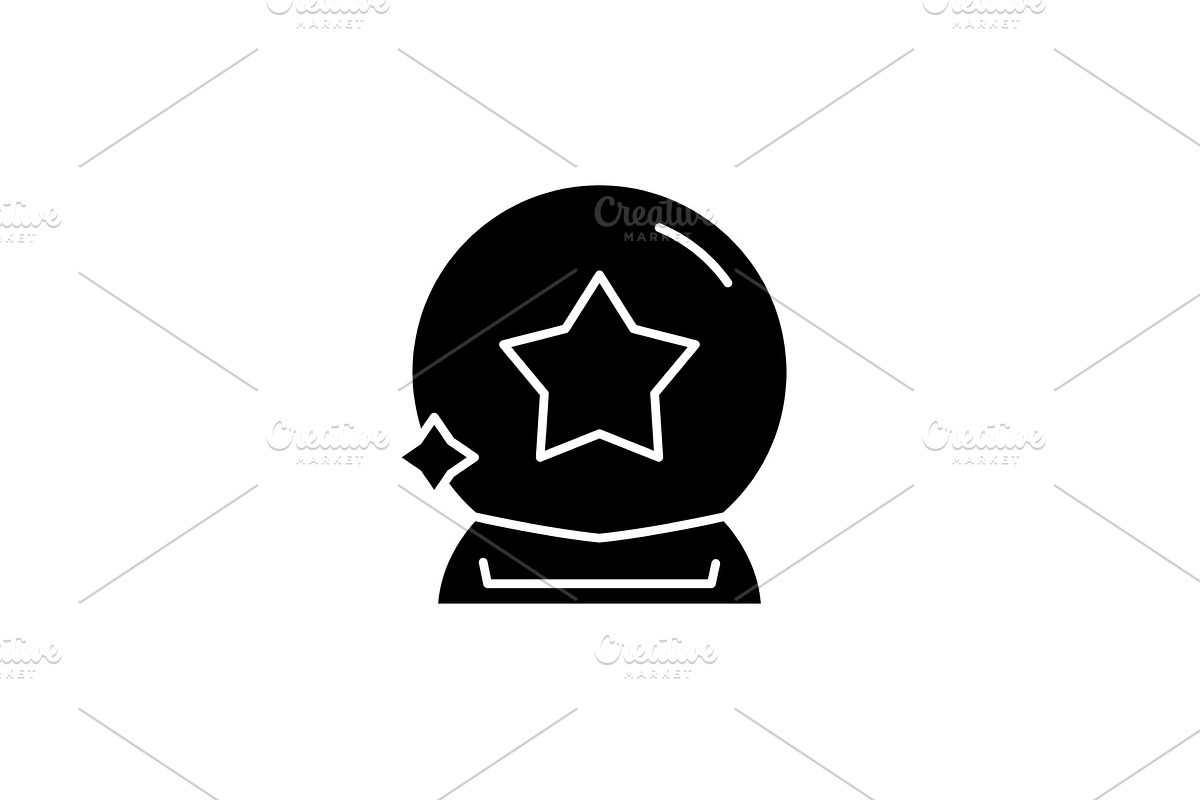 Magic ball black icon, vector sign in Illustrations - product preview 8