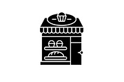 Bakery black icon, vector sign on