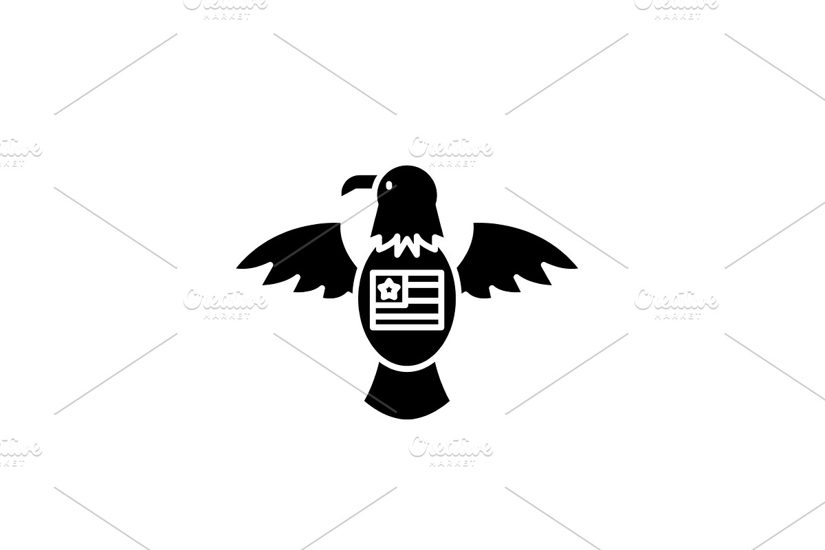 American eagle black icon, vector in Illustrations - product preview 8