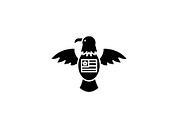 American eagle black icon, vector