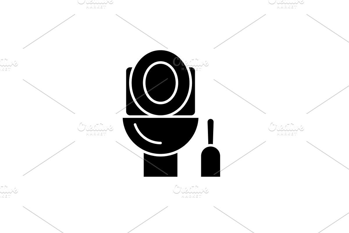 Toilet cleaning black icon, vector in Illustrations - product preview 8