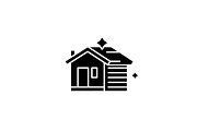 House cleaning black icon, vector