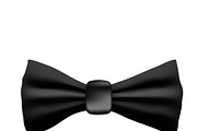 Realistic black bow tie