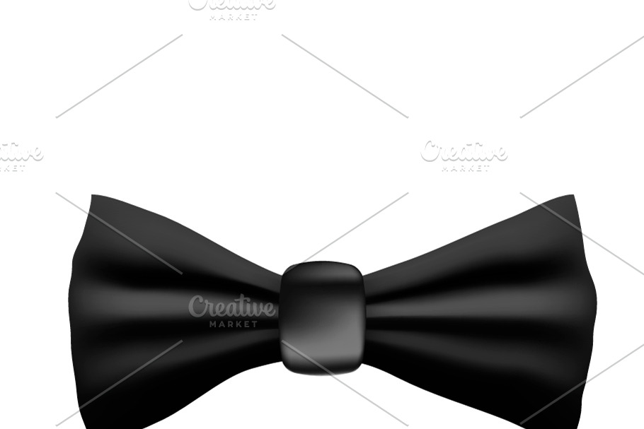 Realistic black bow tie in Objects - product preview 8