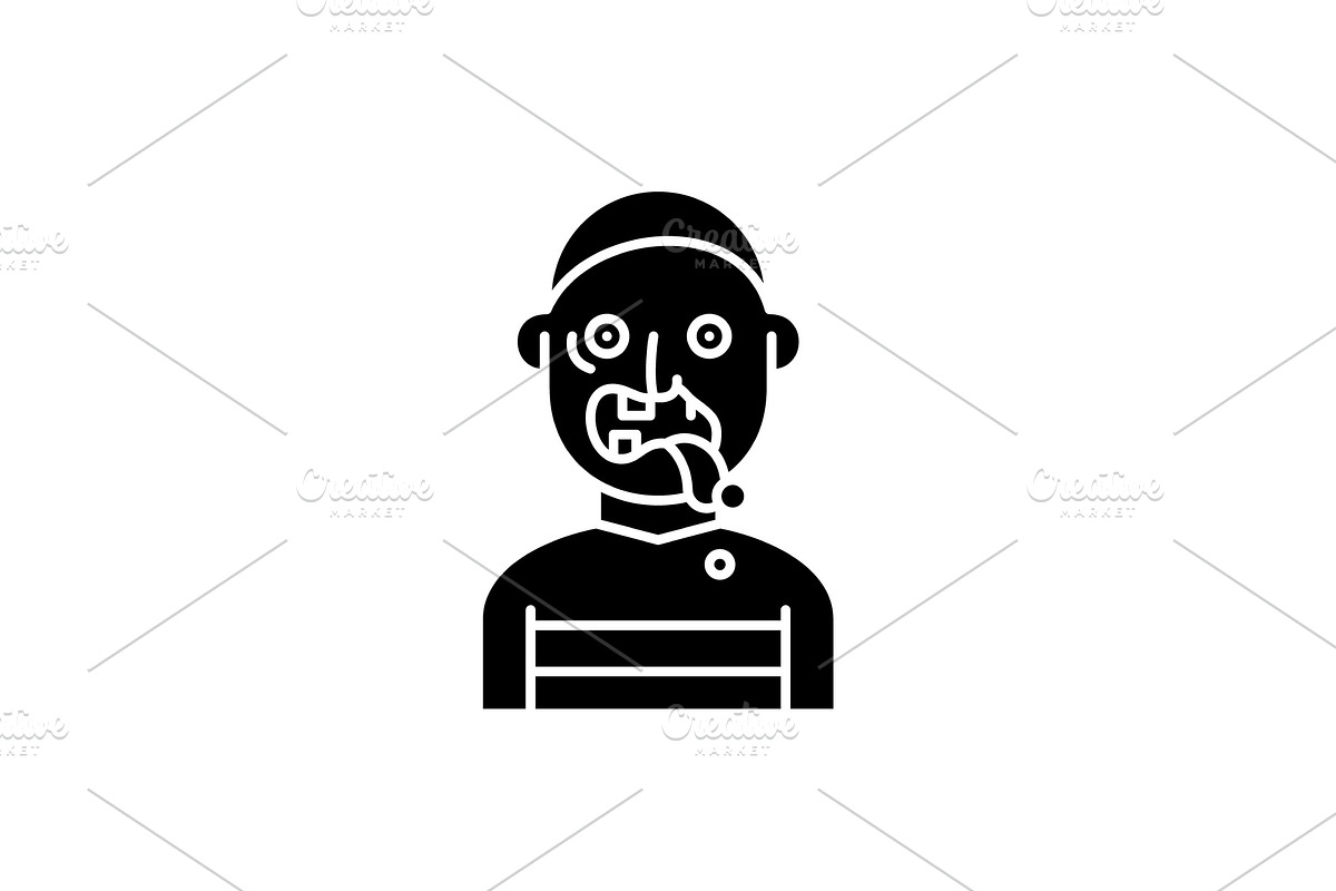 Zombie black icon, vector sign on in Illustrations - product preview 8