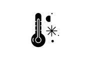 Winter temperature black icon