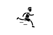 Marathon black icon, vector sign on