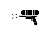 Water gun black icon, vector sign on