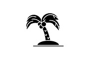 Palm black icon, vector sign on