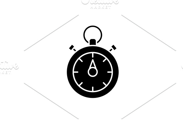 Chronoscope black icon, vector sign