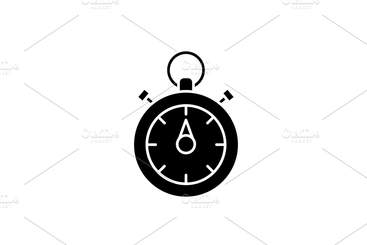 Chronoscope black icon, vector sign in Illustrations - product preview 8