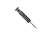 Syringe black icon, vector sign on
