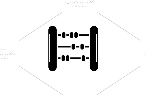 Abacus black icon, vector sign on