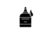 Glue black icon, vector sign on